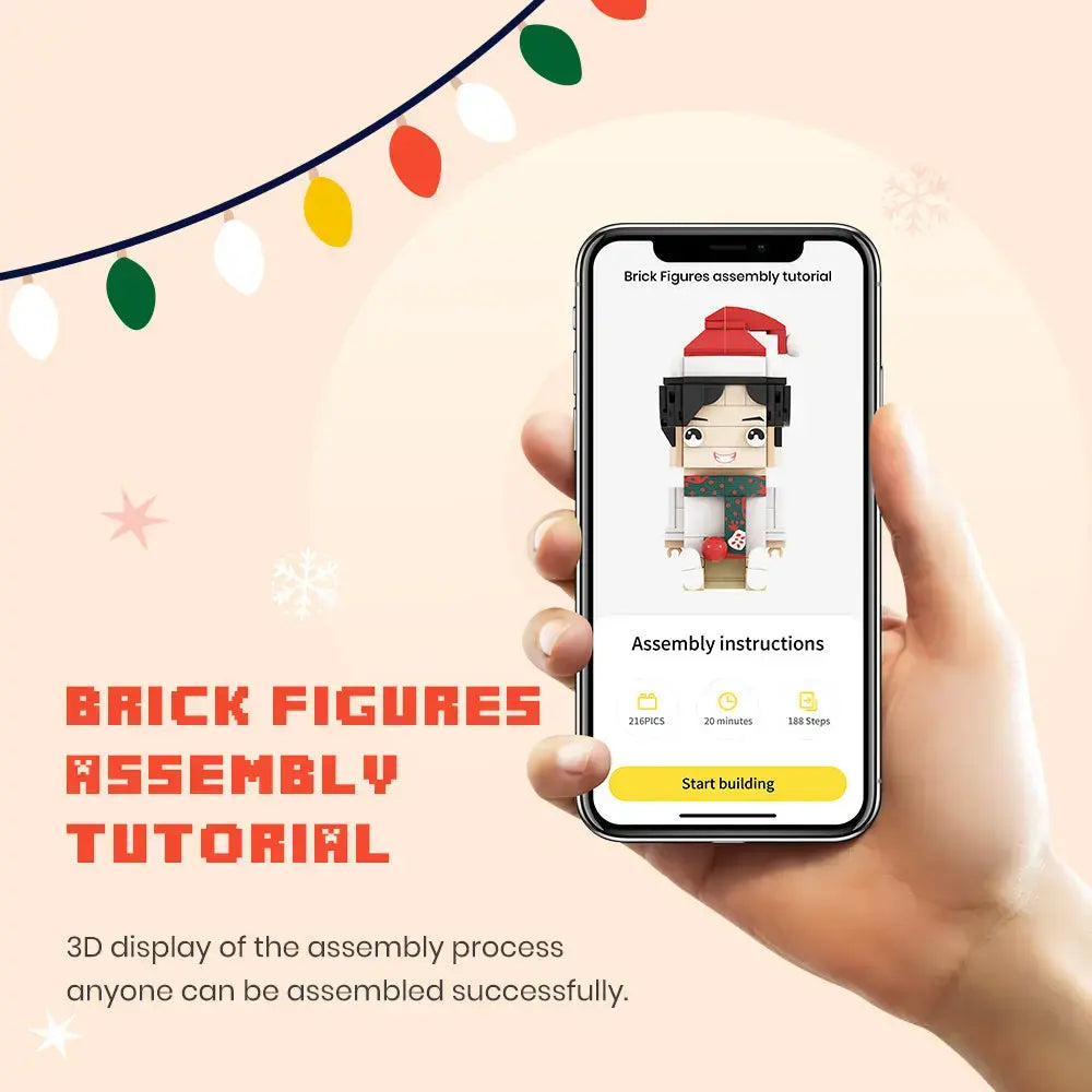 Customized Gifts For Dad and Daughter Building Block Fully Body 2 People Custom Brick Figures Cute Face Brick Figures