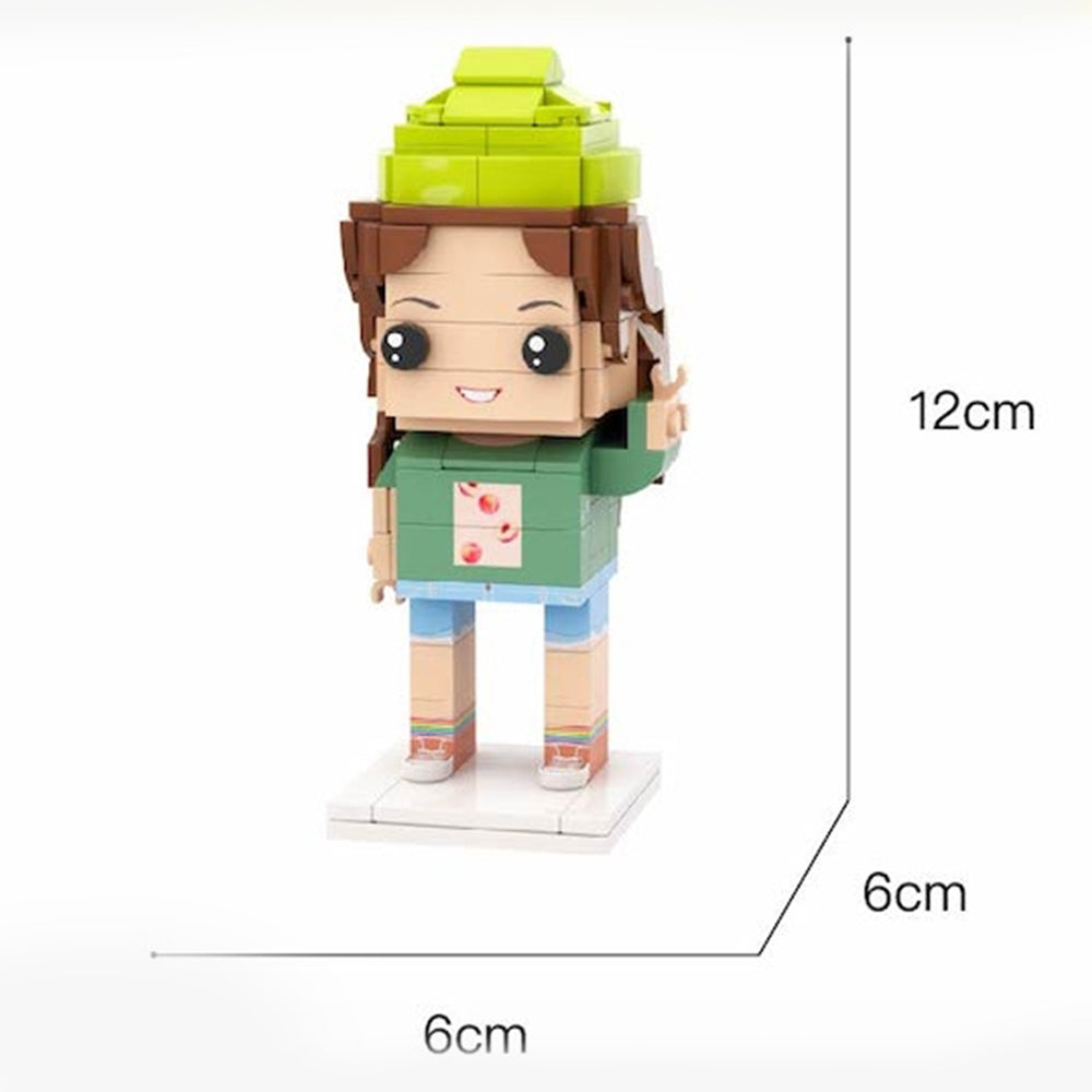 Christmas Gifts Custom Head Cute Brick Figures Personalized Christmas Elk Boy Brick Figures Small Particle Block Toy
