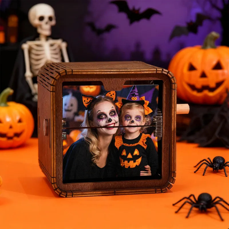 Custom Handmade Halloween Photo Flipbook Frame Unique Gift for Couples Home Decor