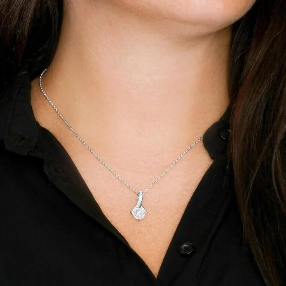 Personalized Message Card with Diamond Necklace Birthday Gift for Wife