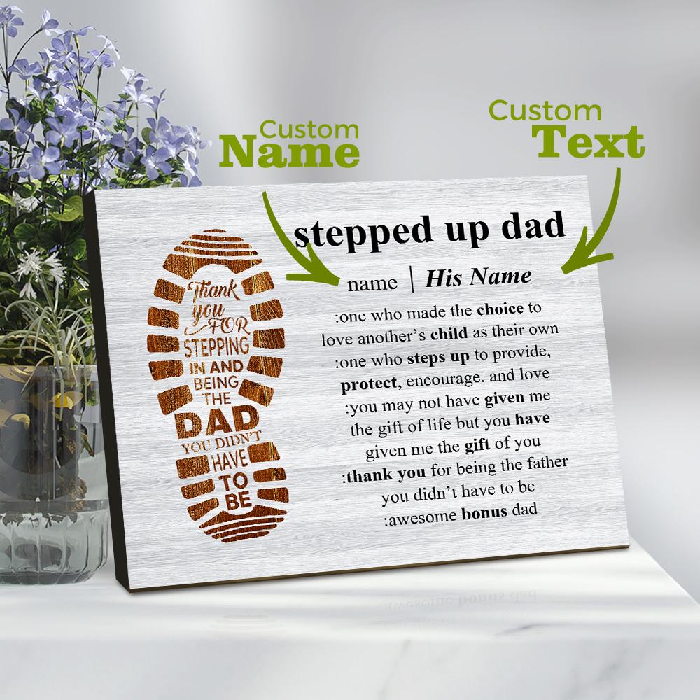 Personalized Name Stepped Up Dad Tabletop Frame Gifts for Father's Day copy 1