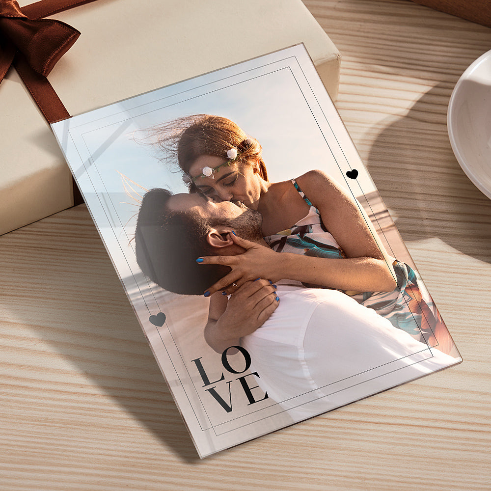 Personalized Love Gift with Photo First Anniversary Plaque Gift for Boyfriend Custom Acrylic Plaque