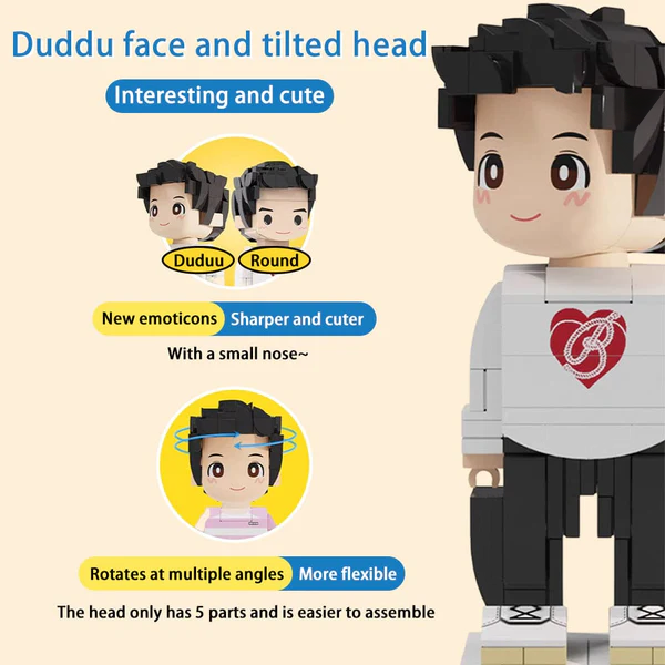 Full Body Customized 1 Person Cute Duddu Brick Figures Valentine's Day Gift Birthday Gift