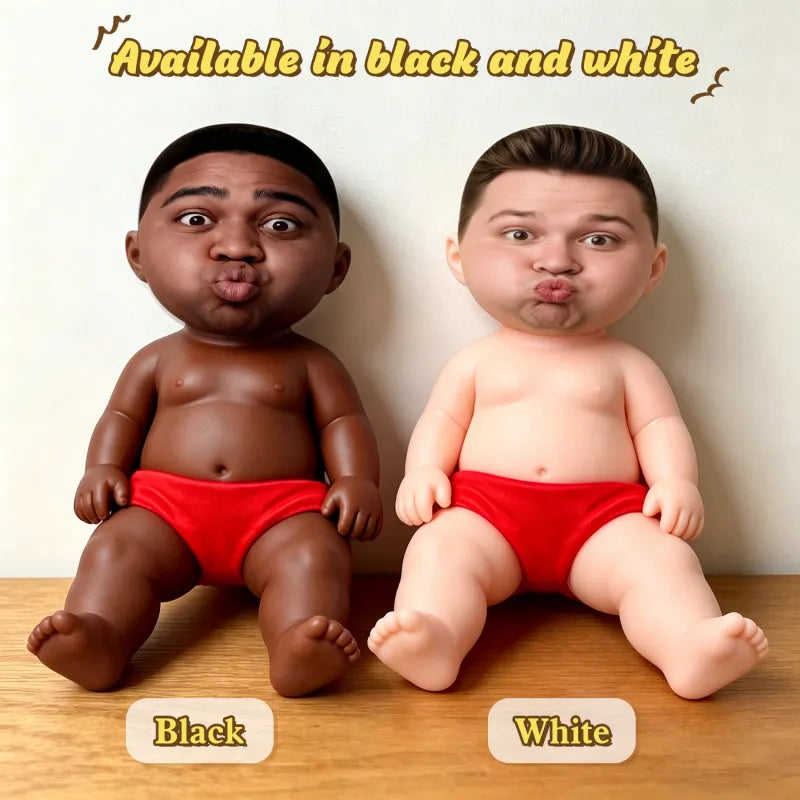 Father's Day Gifts Custom Squishy Stress Relief Doll – Personalized Face Squeeze Toy, Soft TPR Sand Filled Fidget Toy, Funny Anxiety Relief