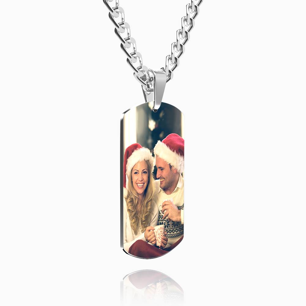 Personalised Engraved Military Dog Tags Photo Necklace For Men