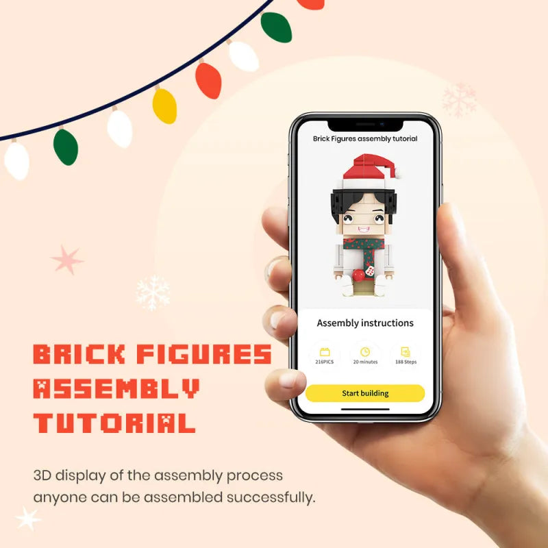 Custom Full-Body Brick Figures of 1 Person and 2 Dogs Personalized Anniversary Gift Birthday Gift