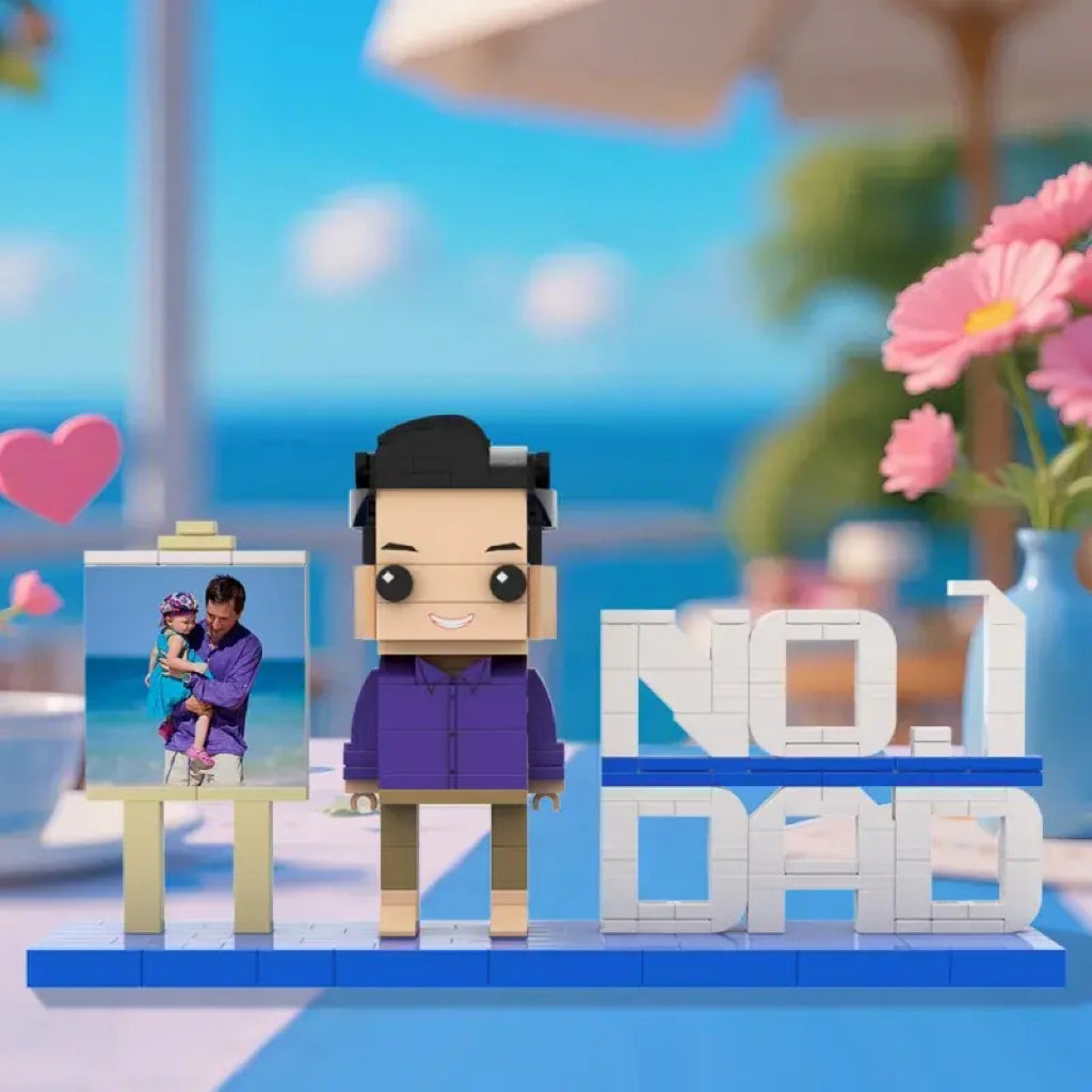 Full Body Customizable Building Block Figure - Perfect Father's Day Gift! Happy Father's Day