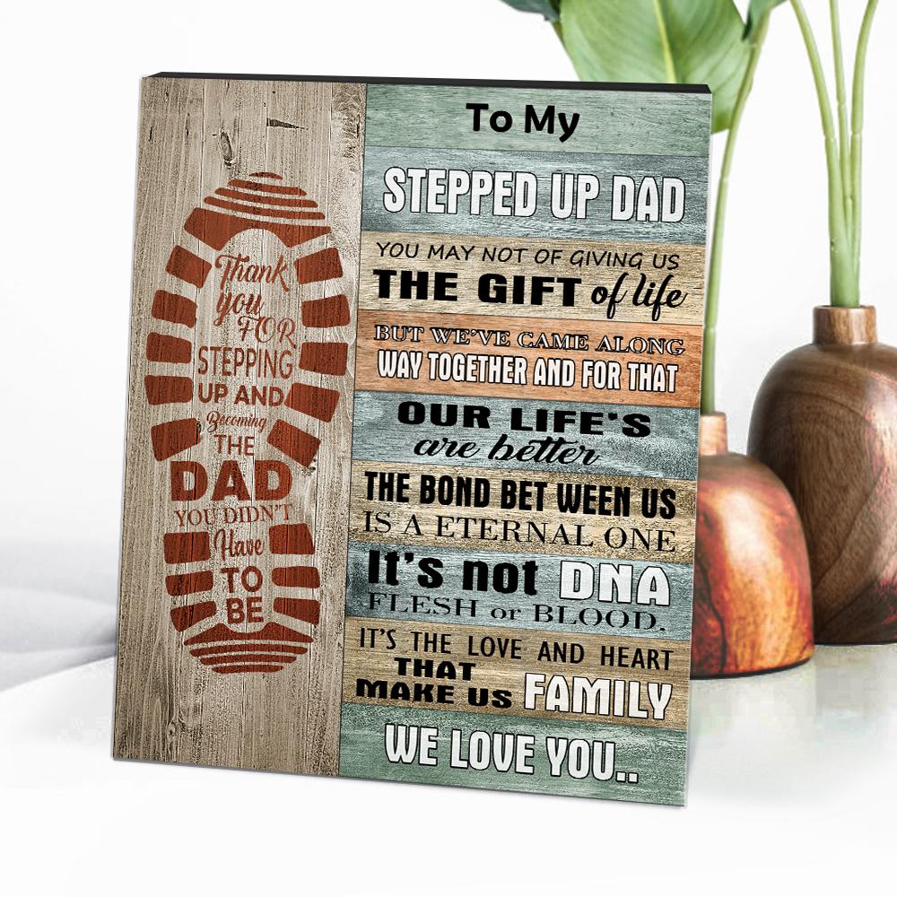 Personalized Stepped Up Dad Frame Tabletop Decoration Gift for Father's Day copy 1