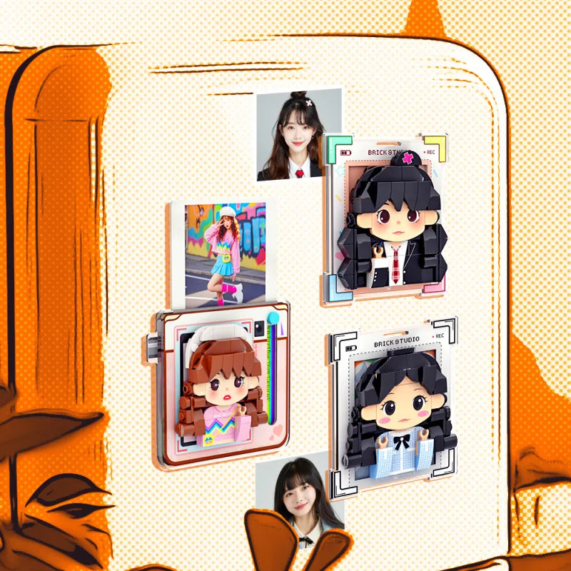 Personalized Brick Figure Fridge Magnets Photo Stickers Gift Fridge Magnets Gifts For Girlfriend Boyfriend