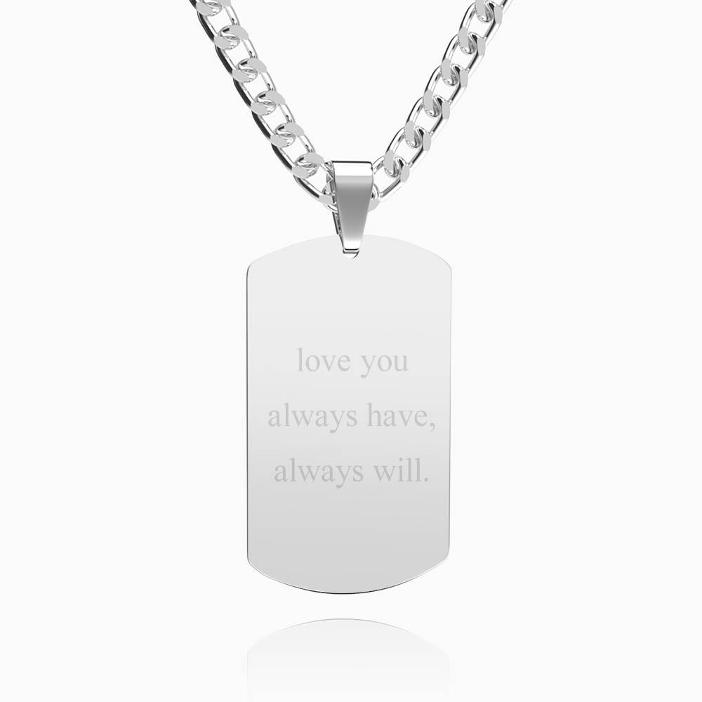 Personalised Engraved Military Dog Tags Photo Necklace For Men