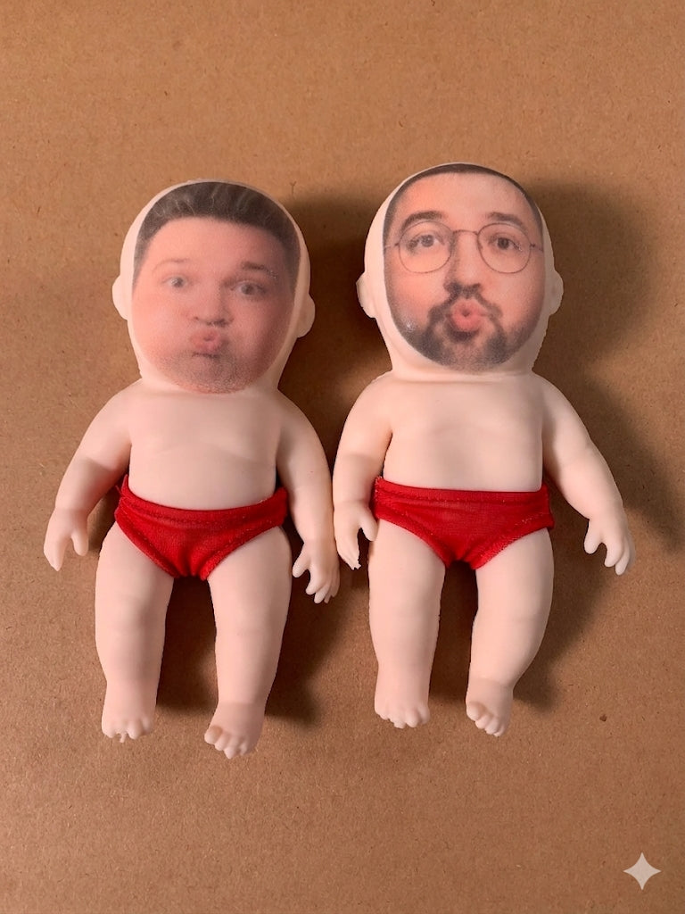 Father's Day Gifts Custom Squishy Stress Relief Doll – Personalized Face Squeeze Toy, Soft TPR Sand Filled Fidget Toy, Funny Anxiety Relief