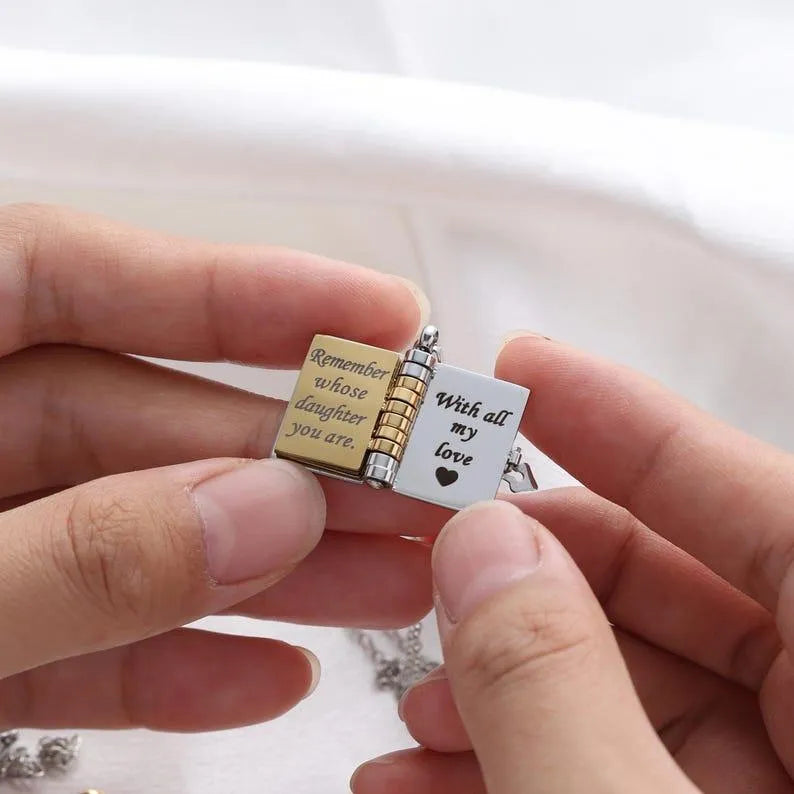 Personalized My Little Star Book Necklace for Daughter Adjustable Pendant Gift