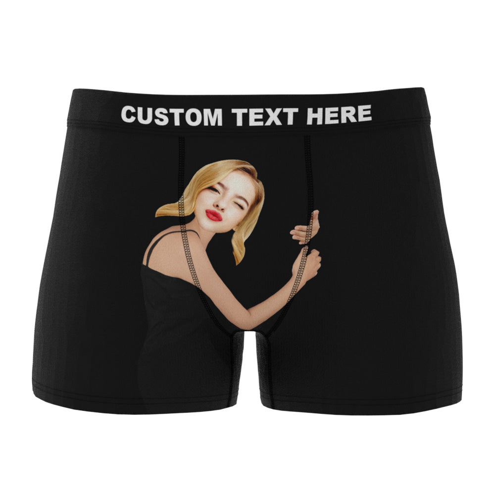 Custom Love Hug Boxer Shorts Personalized Boxers Briefs with Picture with Package