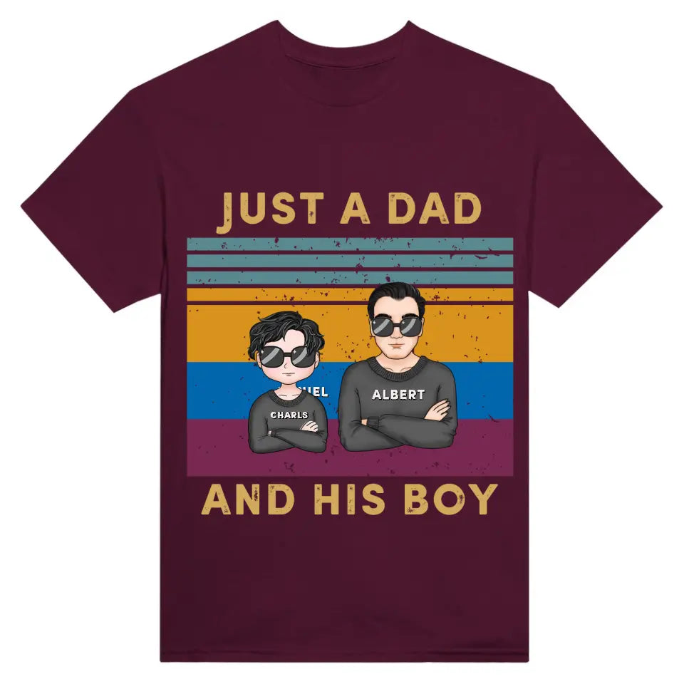 Printed T-shirt Just Dad And His Kids