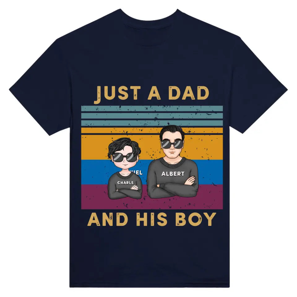Printed T-shirt Just Dad And His Kids