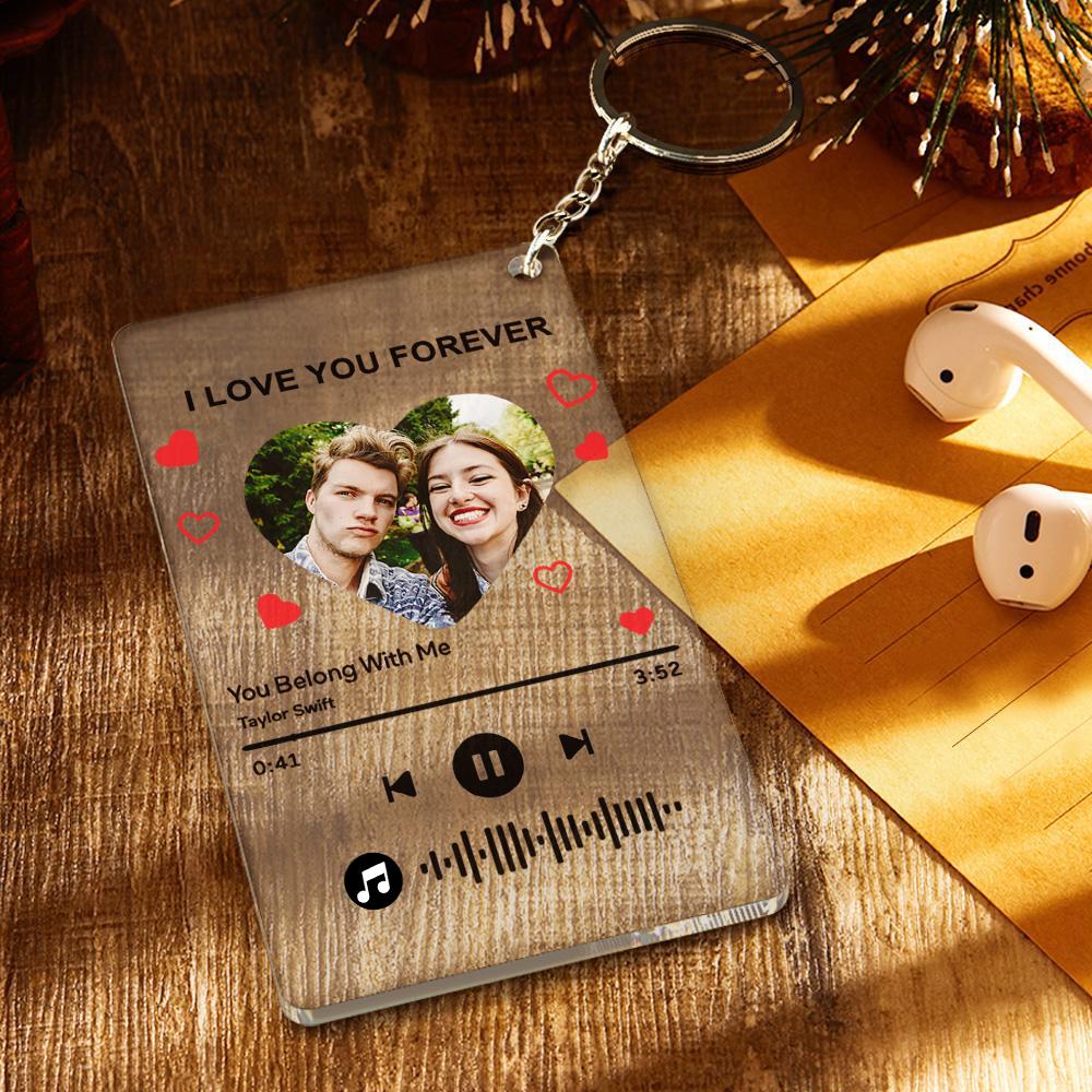 Custom Photo I am In Love Music Code Plaque Scannable Music Personalized Acrylic Photo Panel