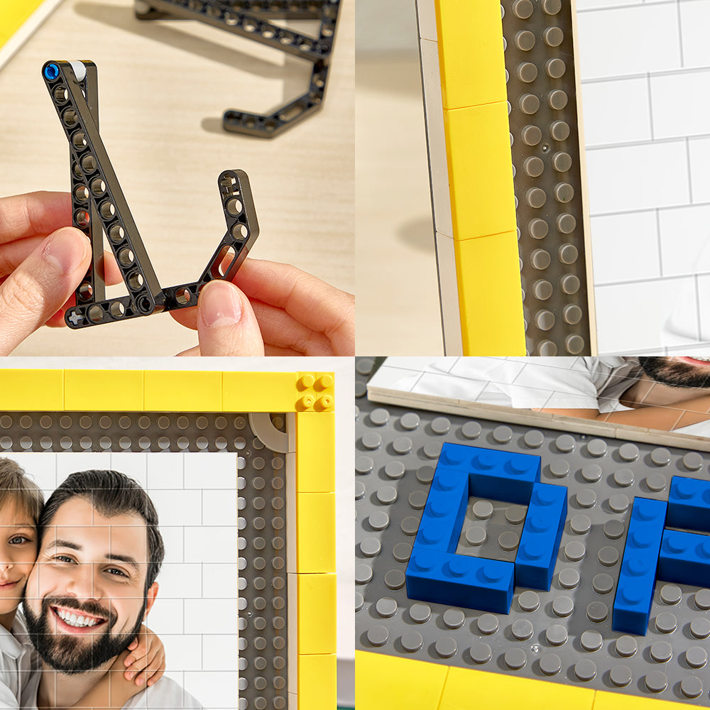 Personalized Photo Building Brick Puzzles Custom Dad Building Block Picture Frame Father's Day Gifts