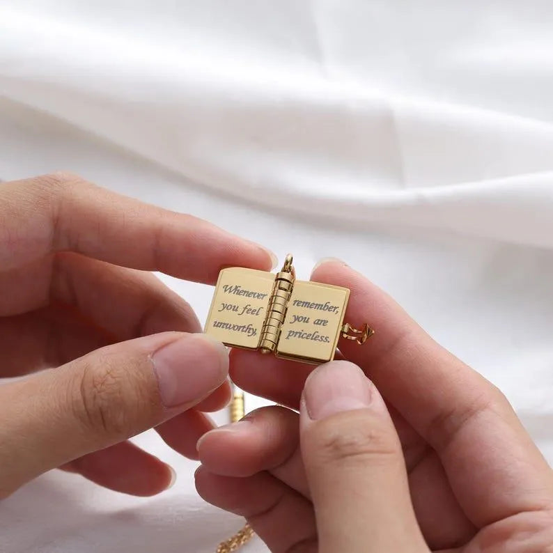 Personalized My Little Star Book Necklace for Daughter Adjustable Pendant Gift