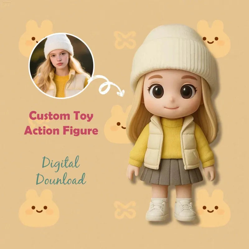 Production Time: 20 Business Days Custom 1 Person 3D Mini Figure From Your Photo Personalized Toy Figure Gifts For Kids
