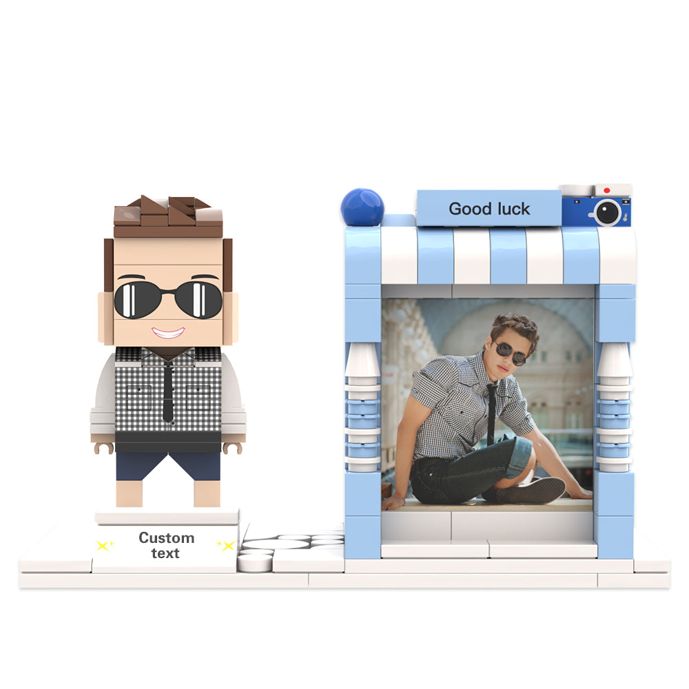 Custom Brick Figures Pen Holder Personalized Brick Figures and Pen Holder Custom Photo & Name Pen Holder
