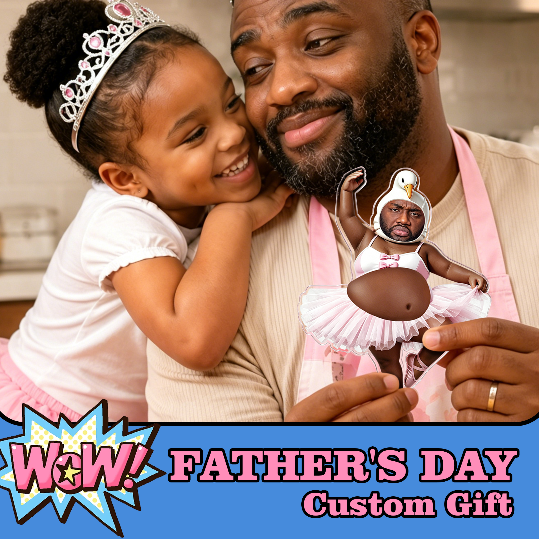 Custom Face Dad Squishy Belly Anti-collision Acrylic Sticker Personalized Photo Fridge Magnet with Soft Squeeze Belly Cute Funny Gift