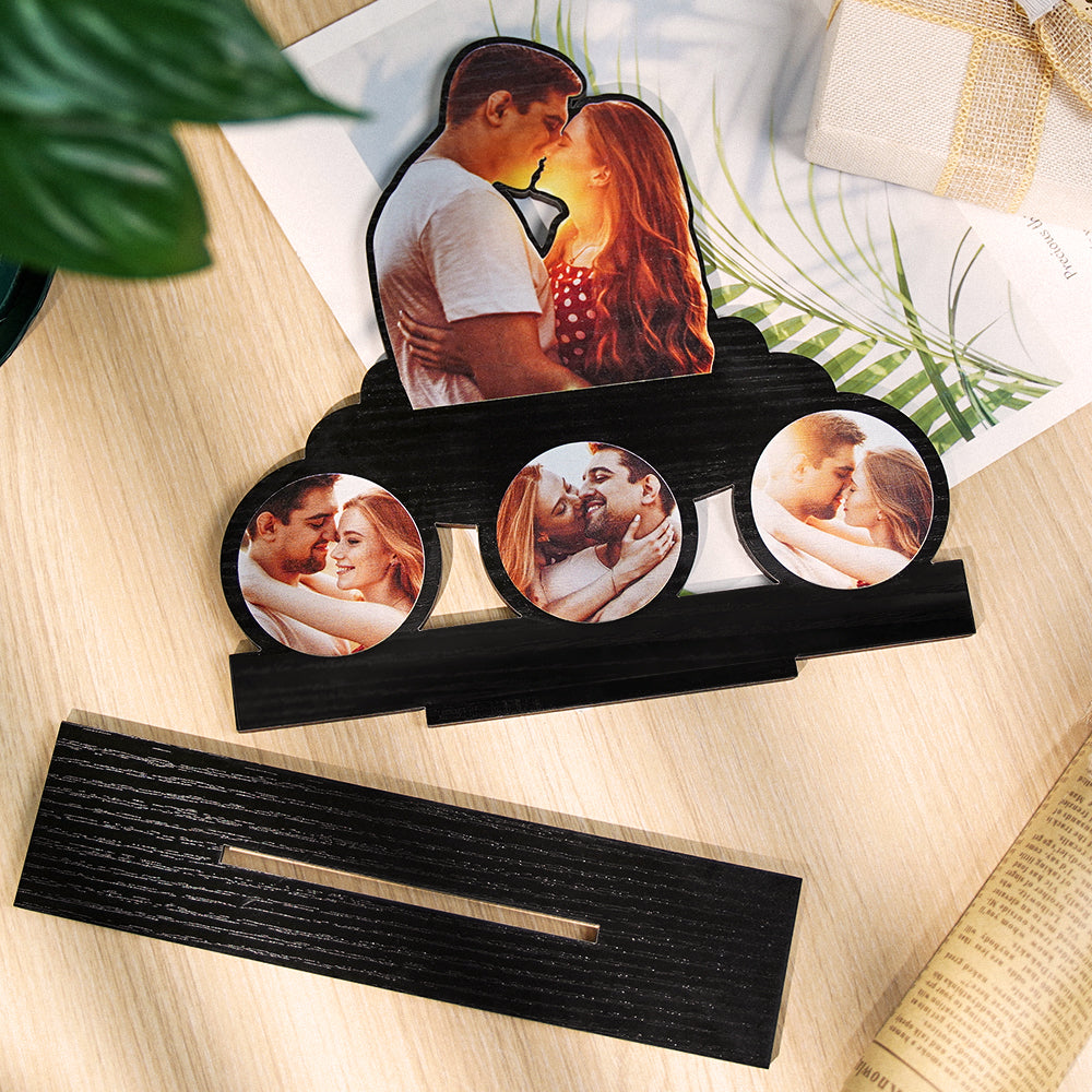 Custom Photo Wooden Frame Romantic Decor Plaque Gifts For Couples