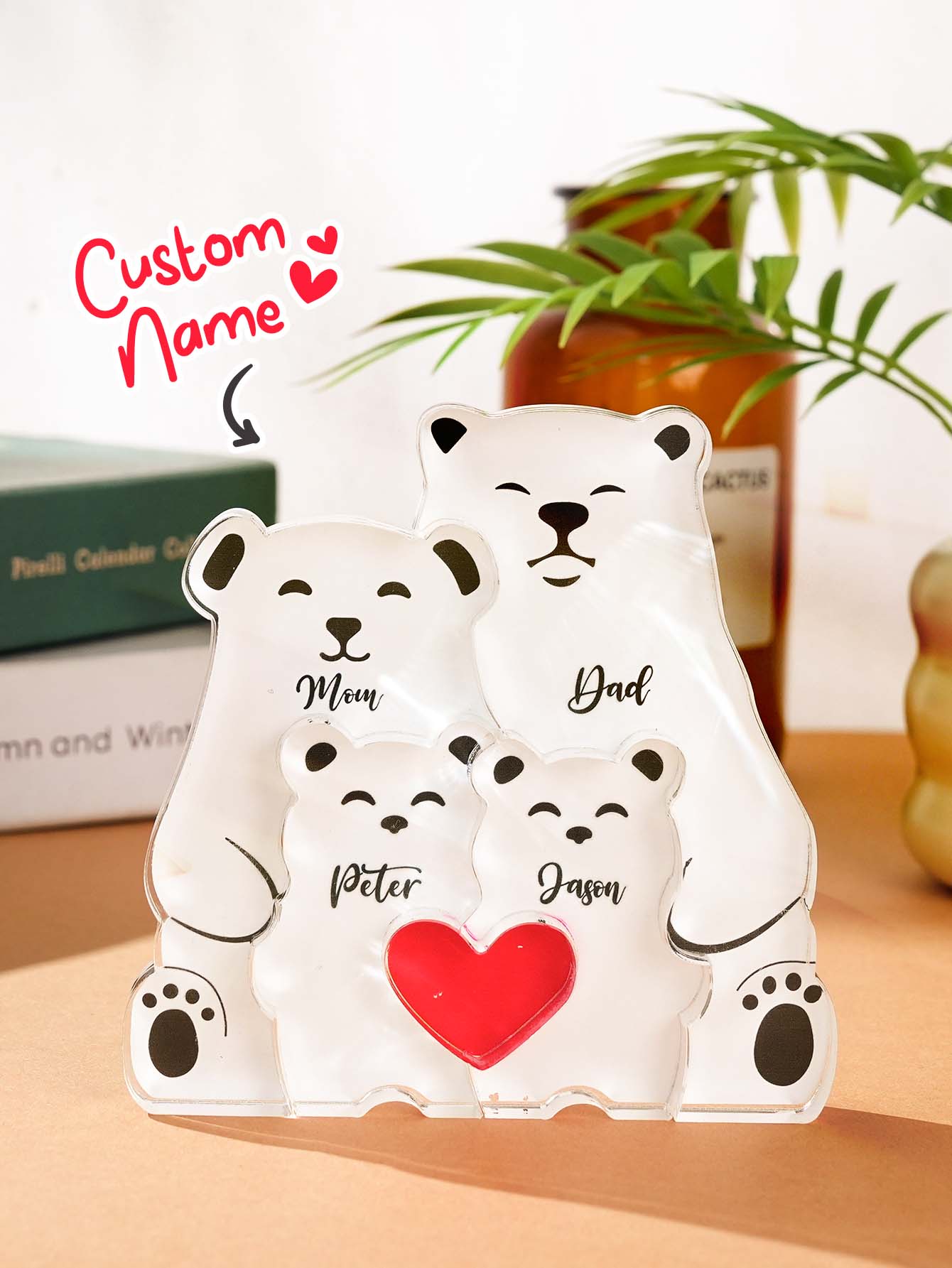 Personalized Bear Puzzle Custom Family Member Names Puzzle Gift for Mother