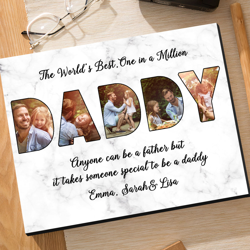 Custom Daddy Photo Frame Personalized Letter Photo Collage Frame Gift for Dad