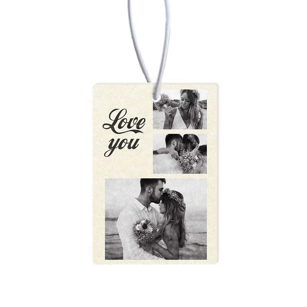Custom Collage Photo Car Air Freshener Rearview Mirror Ornament Rectangle Air Freshener