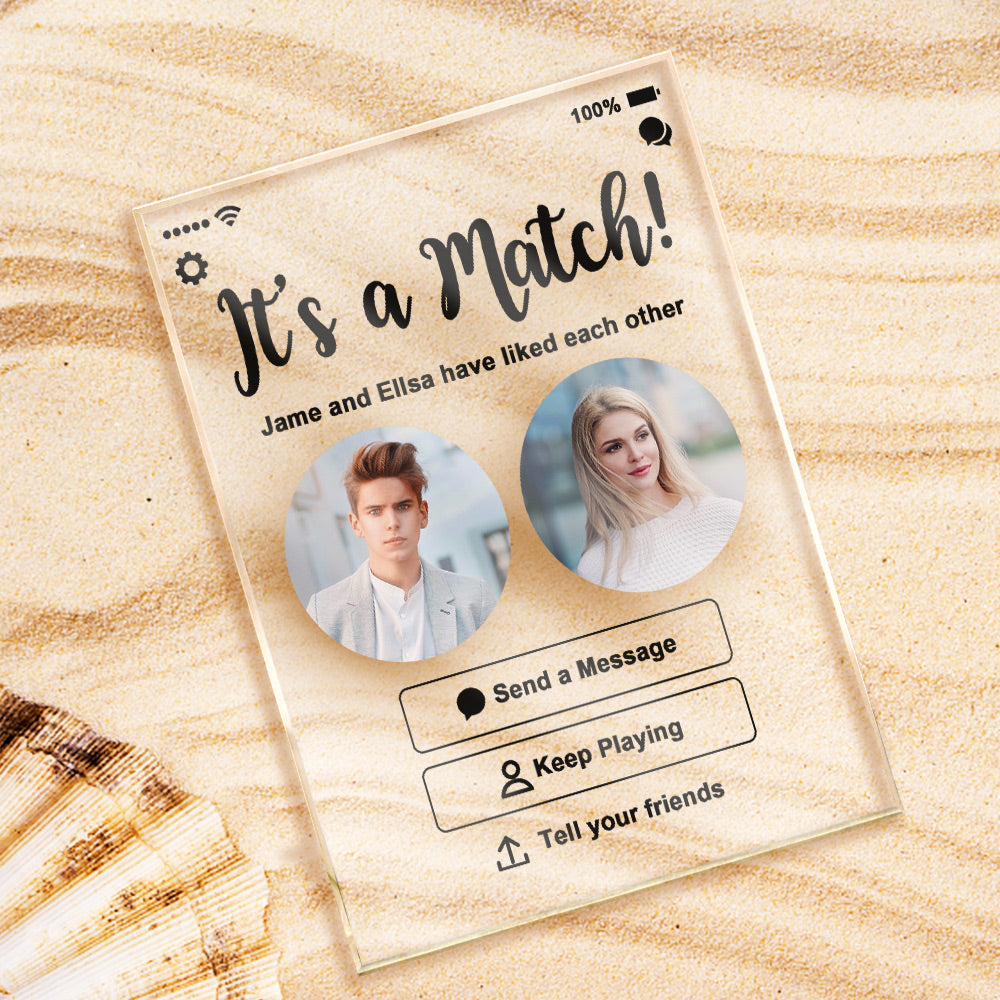 Personalized Perfect Match With Photos Keychain/Plaque/Night Light
