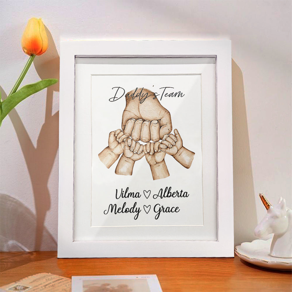 Personalized Fist Bump Frame Custom Father's Day Picture Frame Gift for Daddy