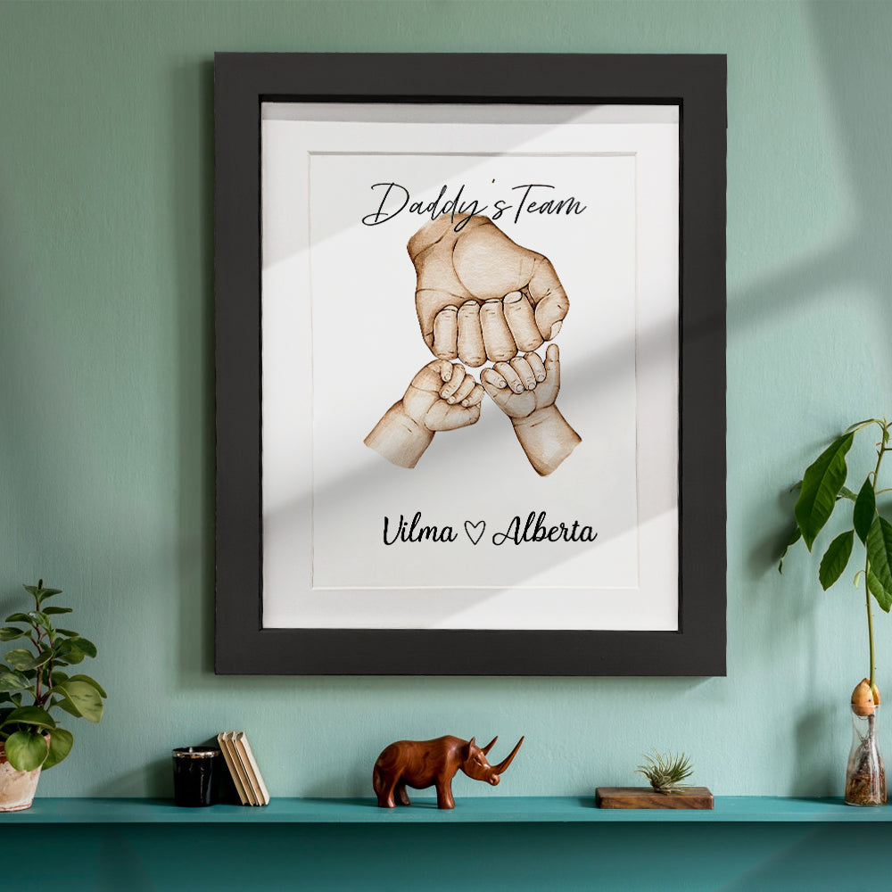 Personalized Fist Bump Frame Custom Father's Day Picture Frame Gift for Daddy