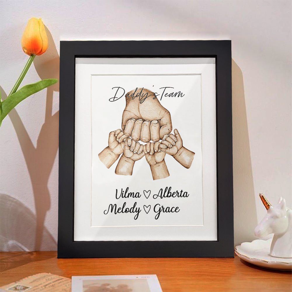 Personalized Fist Bump Frame Custom Father's Day Picture Frame Gift for Daddy