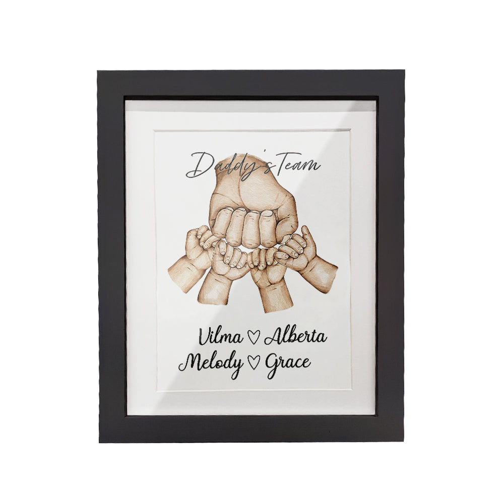 Personalized Fist Bump Frame Custom Father's Day Picture Frame Gift for Daddy