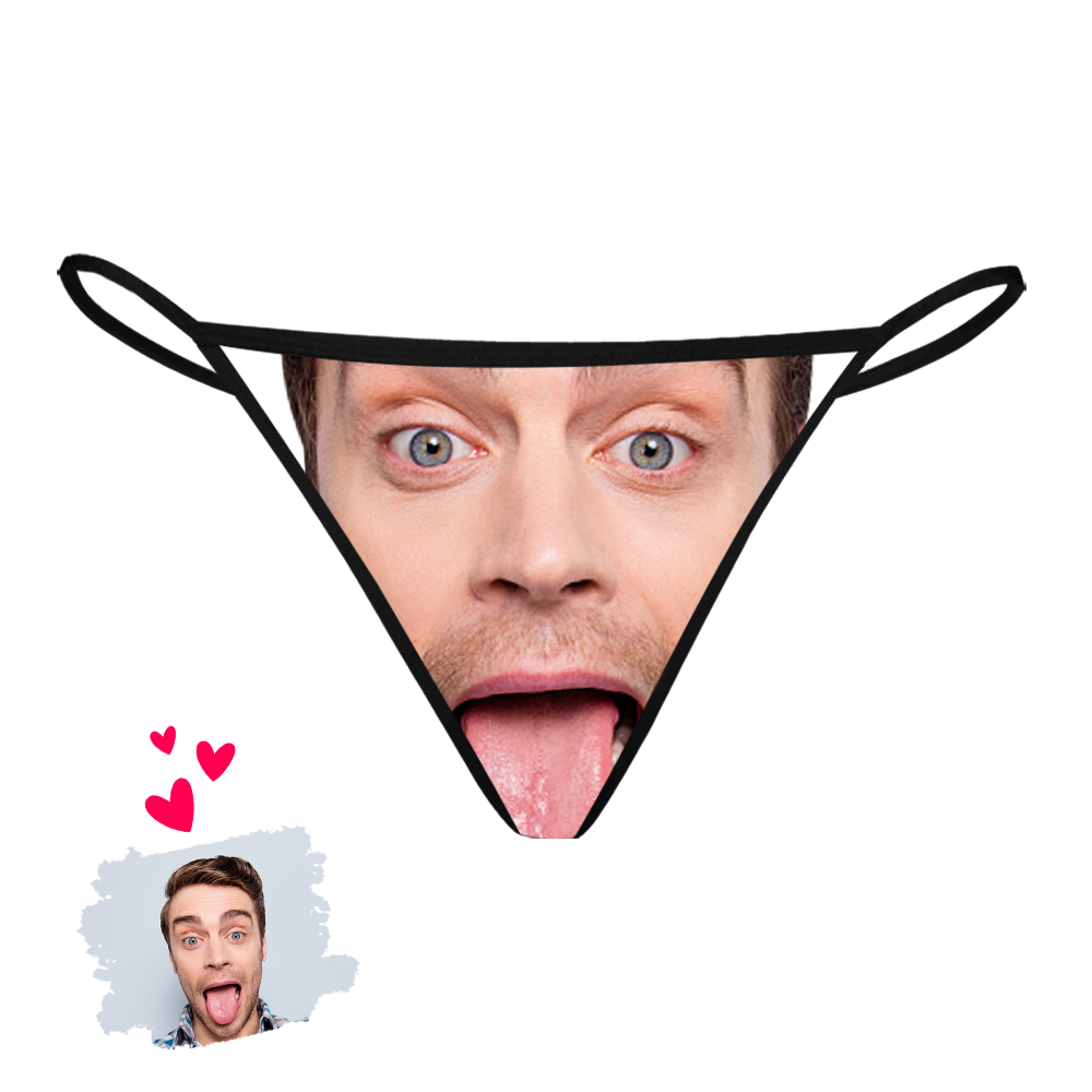 Photo Custom Personalized Thong Panties Women's Custom Printed Face Thong Pantie Sexy Funny Underwear Customized Lingerie Gift For Her
