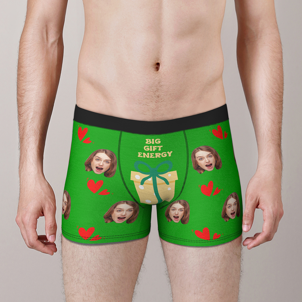 Custom Face Christmas Boxer Funny Big Gift Energy Underwear