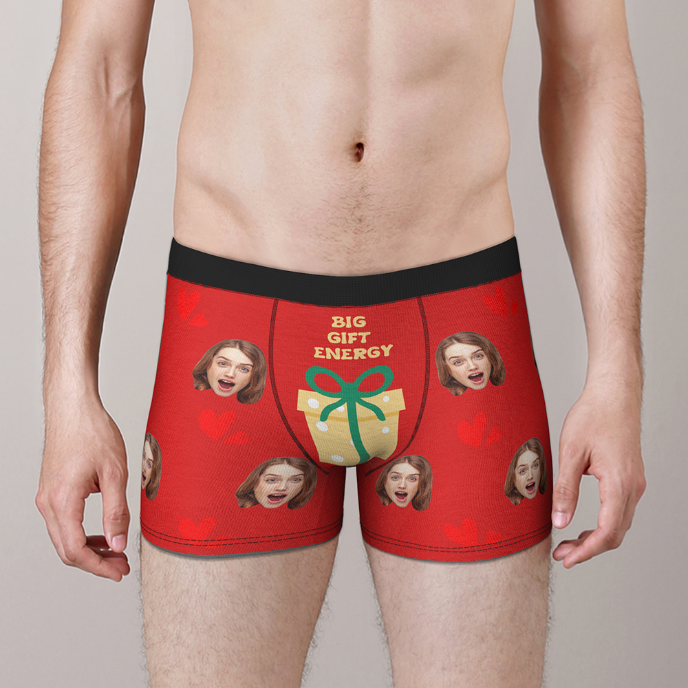 Custom Face Christmas Boxer Funny Big Gift Energy Underwear