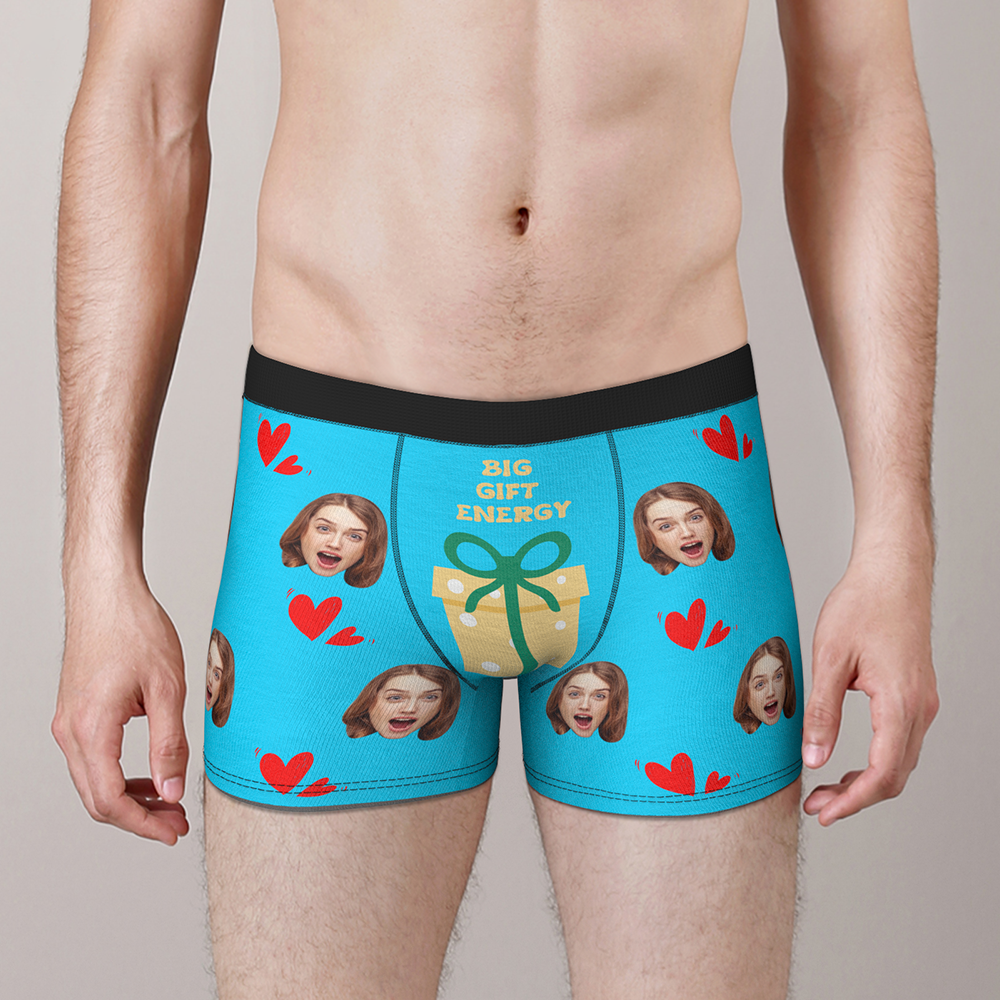 Custom Face Christmas Boxer Funny Big Gift Energy Underwear