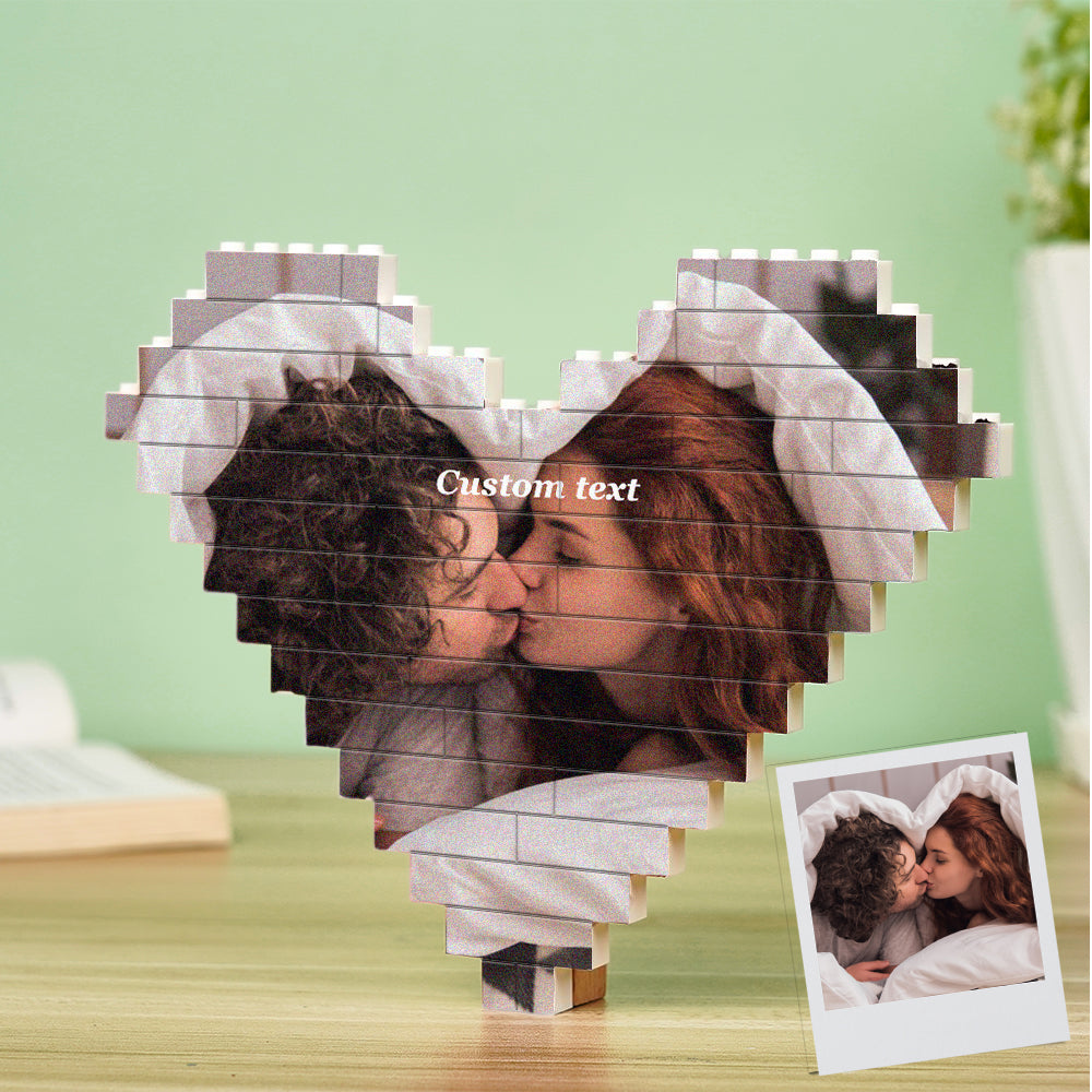 Personalised Heart Shaped Brick Puzzles Custom Photo Building Block