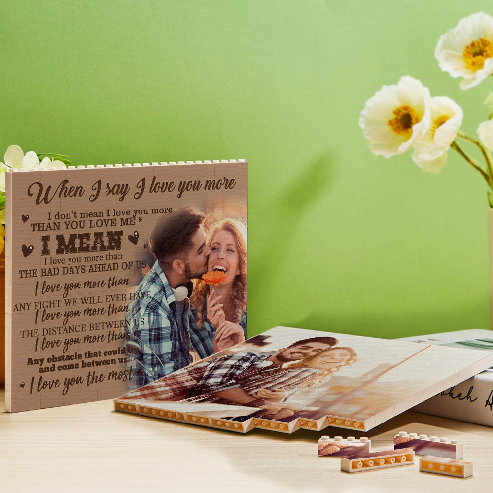 Custom Building Block Puzzle Personalized Photo Brick Frame I Love You