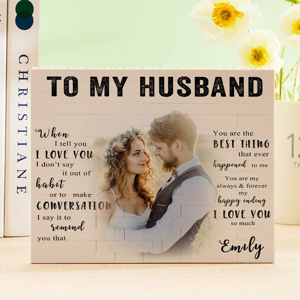 Custom Building Block Puzzle Personalized Photo Brick To My Husband