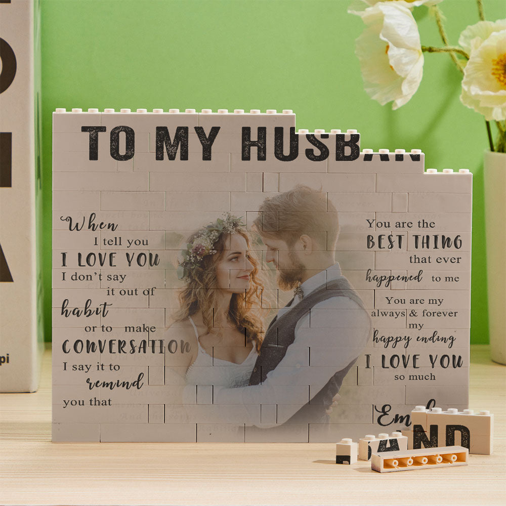 Custom Building Block Puzzle Personalized Photo Brick To My Husband