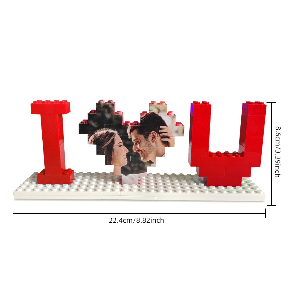 Custom I Love U Building Bricks Photo Block Puzzles