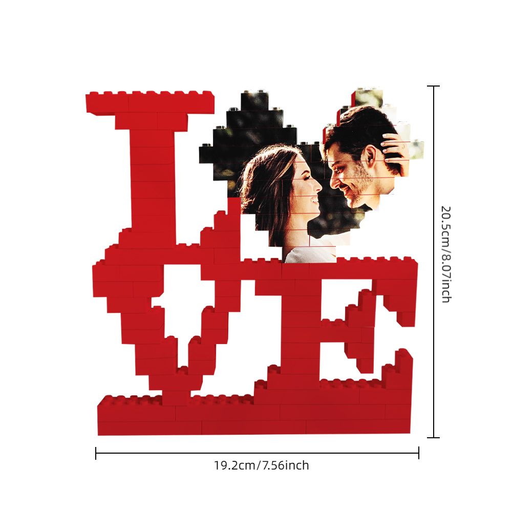 Personalised LOVE Building Bricks Puzzle with Photo