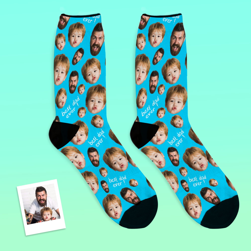 Father's Day Gifts, Custom Face Socks To The Best Dad - Black copy 1