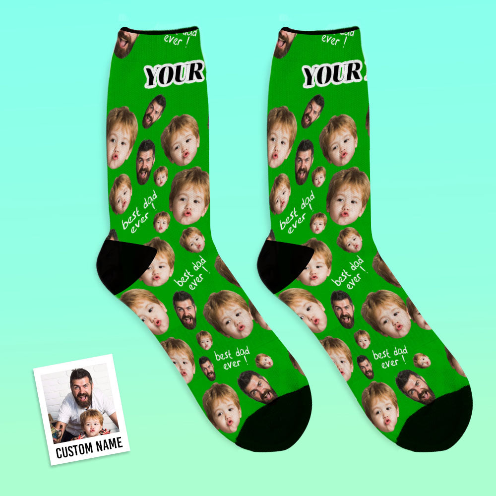 Father's Day Gifts, Custom Face Socks To The Best Dad - Black copy 1