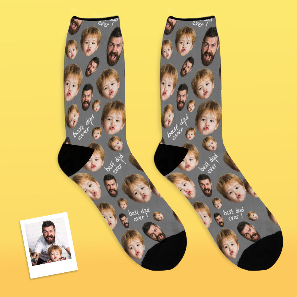 Father's Day Gifts, Custom Face Socks To The Best Dad - Black copy 1