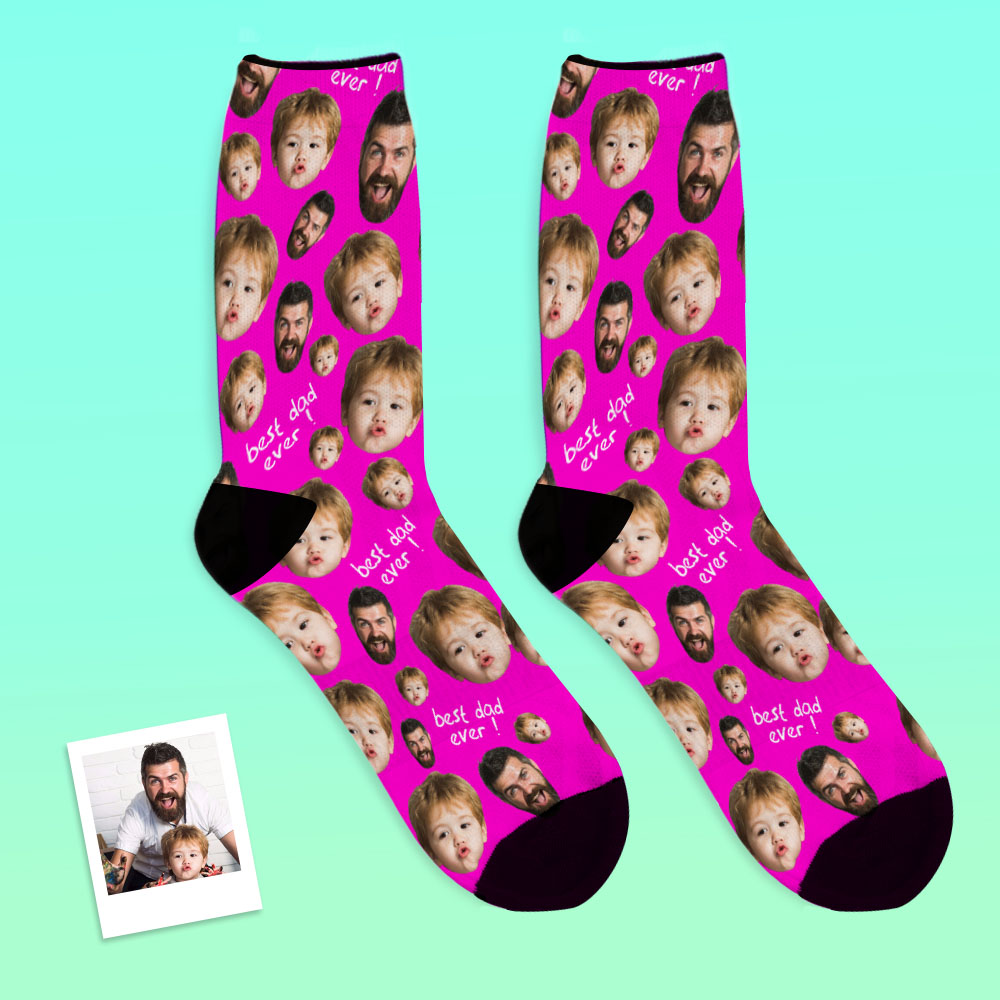 Father's Day Gifts, Custom Face Socks To The Best Dad - Black copy 1