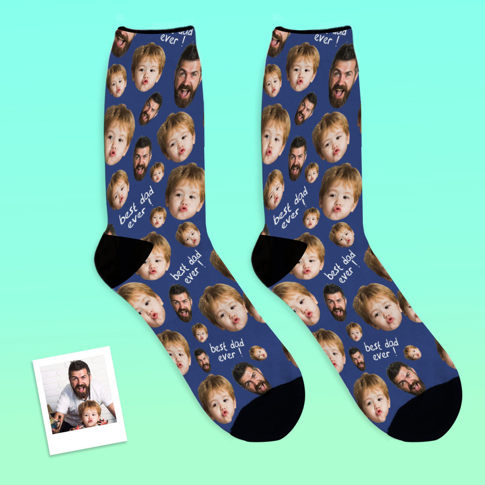 Father's Day Gifts, Custom Face Socks To The Best Dad - Black copy 1