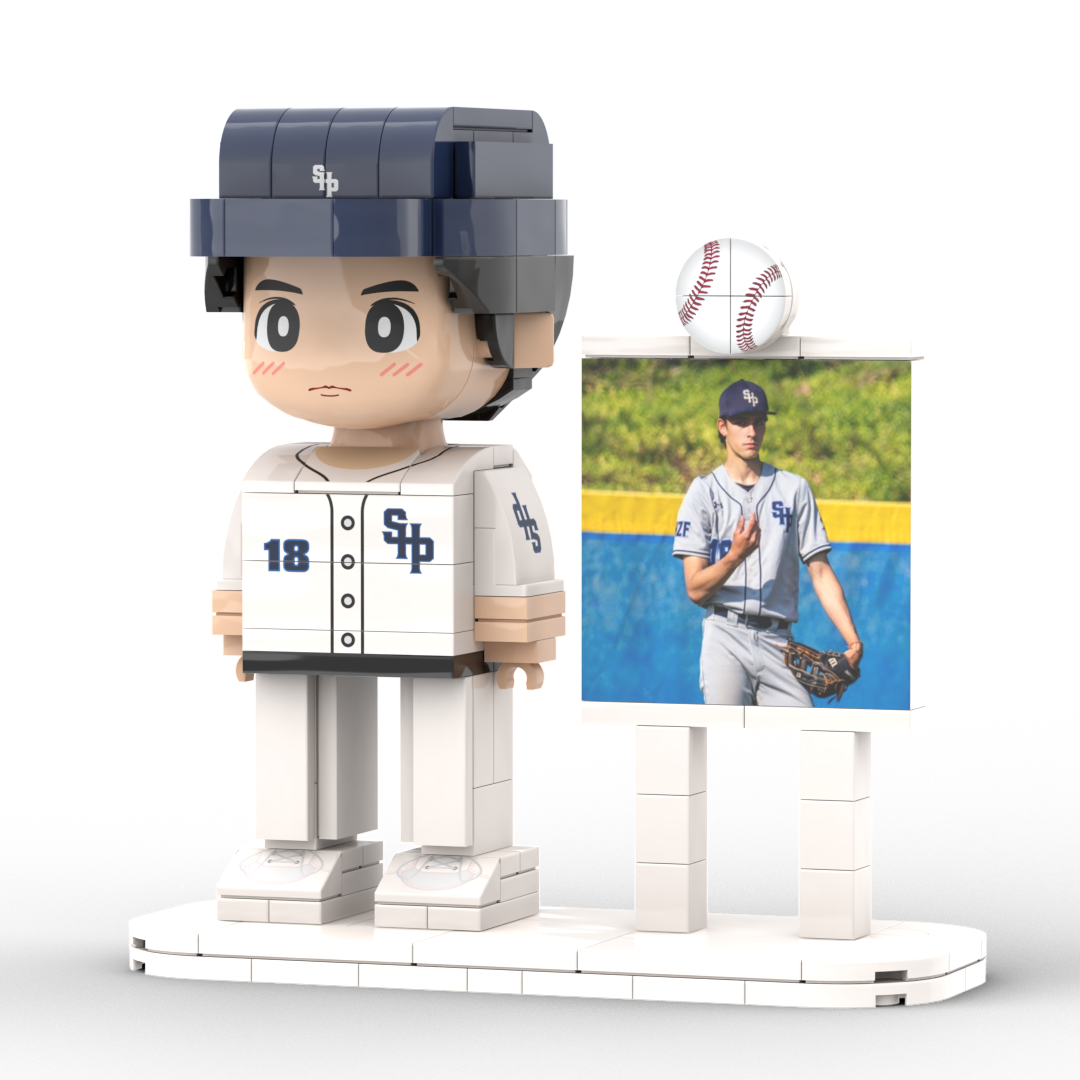 Body Customized 1 Person Brick Figures with Photo Baseball Theme Gift Birthday Gift Valentines Gift Father's